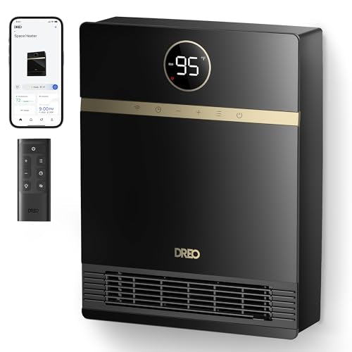 DREO Smart Electric Wall Heater - Black, Indoor, Alexa Compatible