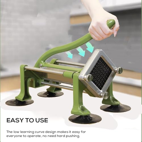 French Fry Cutter 3/8, 1/4 & 1/2 Inch Blade Stainless Steel Potato Slicer Manual
