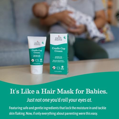 Earth Mama Cradle Cap Cream 2 oz Pack of 2 Organic Baby Hair & Scalp Care
