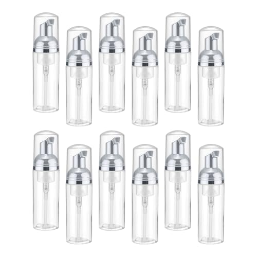 Natural Farms 2 oz Plastic Black Boston BPA FREE Bottles - 12 Pack Empty Refillable Containers - Essential Oils Cleaning Products - Aromatherapy | Black Fine Mist Sprayers - Made in the USA