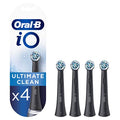 Oral-B iO Ultimate Clean Replacement Brush Heads Black Pack of 4 for Deep Oral Care