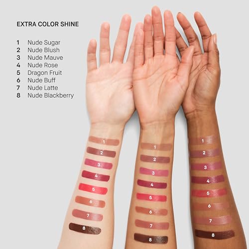 Bobbi Brown Extra Color Shine Lipstick in Nude Mauve - Hydrating Balm & Water-Glazed Shine, 0.1oz