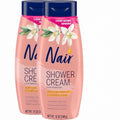 Nair Shower Cream Hair Remover 12 oz Pack of 2 with Moroccan Argan Oil & Orange Blossom
