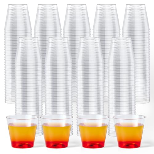 JOLLY CHEF 2000 Pack Clear Disposable Plastic Shot Glasses 1 oz - Mini Shot Cups