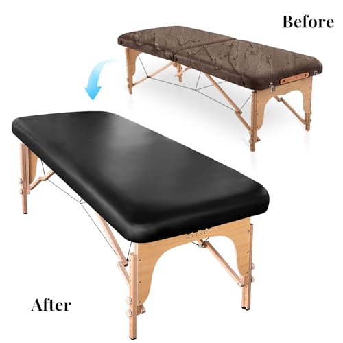 PU Leather Massage Table Cover Wipeable Waterproof & Oilproof 32-Inch Black - 1 PCS