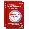 Zit Patches for Face - 2 Packs(Total 220 Dots) with 2 Popper Tools - Invisible Spot Clear Hydrocollopid patches