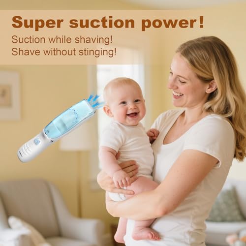 Cordless Baby Hair Clippers with Vacuum & Waterproof Safety Blades