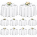 White Round Tablecloth 120 Inch Pack of 10 Washable Stain-Resistant Elegant Fabric