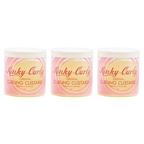 Kinky Curly Curling Custard Natural Styling Gel 8oz - Pack of 3