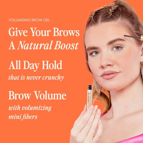 Grande Cosmetics GrandeBROW-FILL Volumizing Brow Gel - Light Tinted or Clear Eyebrow Mascara, Flexible Hold, Water-Resistant, 2 Light