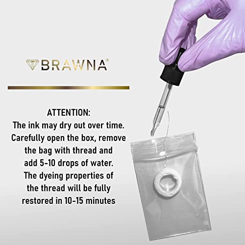 BRAWNA White 4-Pack Eyebrow Mapping String, 30 M Each, Professional Cosmetic Tool