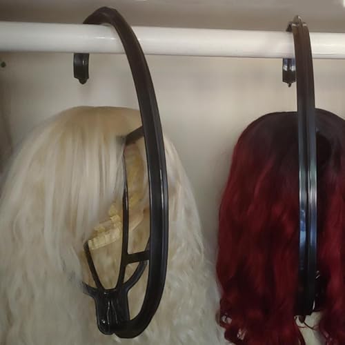 KEILEOHO 15 Inch Collapsible Wig Hanger Stand Pack of 10, Portable Wig & Hat Organizer