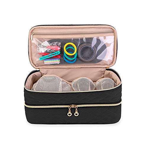 Teamoy Double-Layer Travel Storage Bag Compatible with Dyson Supersonic Hair Dryer, Blow Dryer Storage Bag, Portable Travel Organizer Bag for Hair Dryer and Attachments, Black(BAG ONLY)