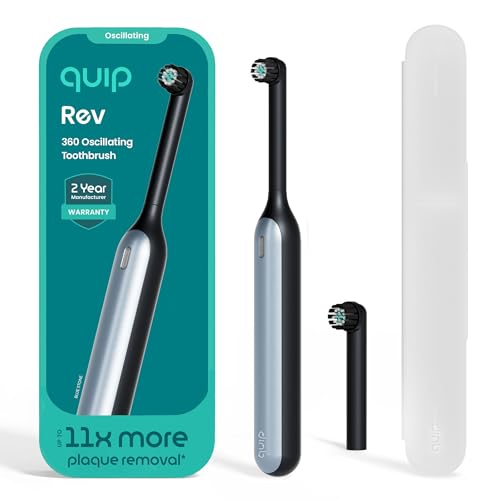 Quip Rev Oscillating Electric Toothbrush with Mirror Mount - Blue Stone
