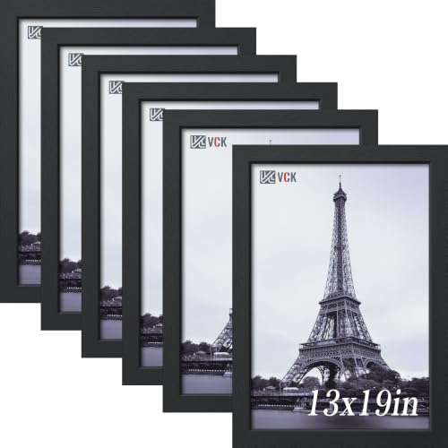 VCK 13x19 Black Wood Photo Frame Set of 6 - Elegant Gallery Wall Decor