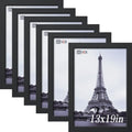 VCK 13x19 Black Wood Photo Frame Set of 6 - Elegant Gallery Wall Decor