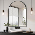 Delma Arched Bathroom Mirror 26x38 Black – 38" L x 26" W