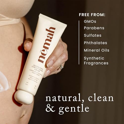 Nemah 3.4 Oz Stretch Mark Cream for Pregnancy, Moisturizing Belly & Body Care