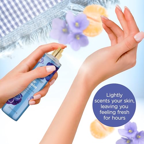 Bodycology Blue Denim Fragrance Body Mist - Long-Lasting Floral & Fruity Scent, 8 fl oz (Pack of 2)