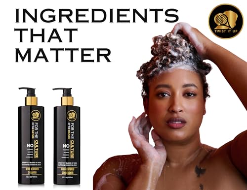 Moisturizing Shampoo & Conditioner Set for Afro-Textured Hair - Sulfate & Paraben-Free, Natural Ingredients