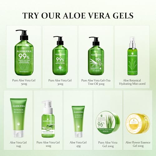 Aloe Vera Gel 96% Organic Multipurpose Face & Hair Moisturizer - 3 Pack, 7oz - Variation 3
