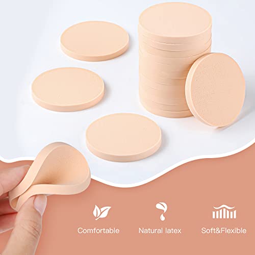 100 Pcs Round Makeup Sponges with Case - Soft Reusable Powder Puffs