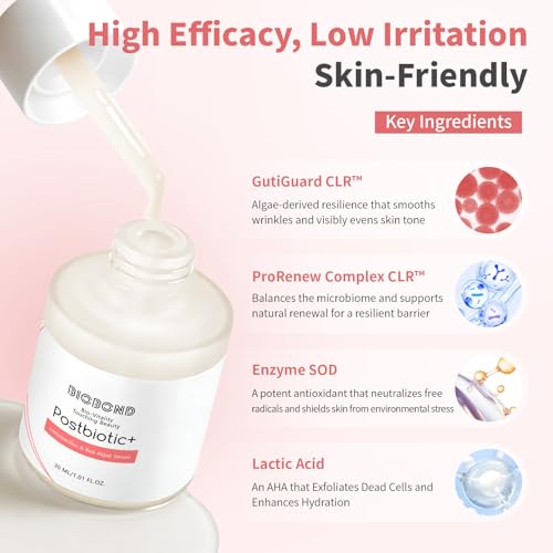 Lactic Acid Gentle Exfoliating Serum, For Brightening, Repair, Hydrating & Even Tone, With Postbiotic Lactobacillus, Centella & Red Algae, Pore Minimizer Skincare for Sensitive Skin, 1 Fl Oz