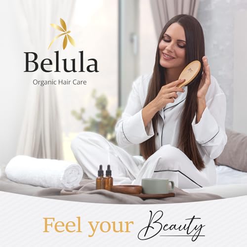 Belula Large Boar Bristle Hair Brush Set for Thin & Fine Hair - Natural Shine & Volume