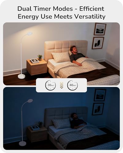 White Gooseneck Floor Lamp with Remote 1300LM LED Adjustable Brightness & Color