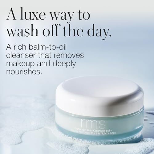 RMS Beauty Coconut Clean Cleansing Balm ? Hydrating Balm-to-Oil Makeup Remover ? Organic Coconut Oil & Kakadu Plum ? Kind to Biome Certified ? Gentle & Nourishing ? 2.8 oz
