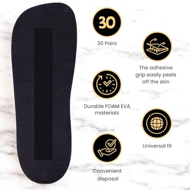 30 Pairs (60Feets) Spray Tan Feet Pads Disposable & Economic FOAM Feet pads for Spray tanning,Use in Tanning booth,Sunless Tanning at Home or Beauty Salon-Non Slip- Comfortable-Hygienic-Ultra Bronzing