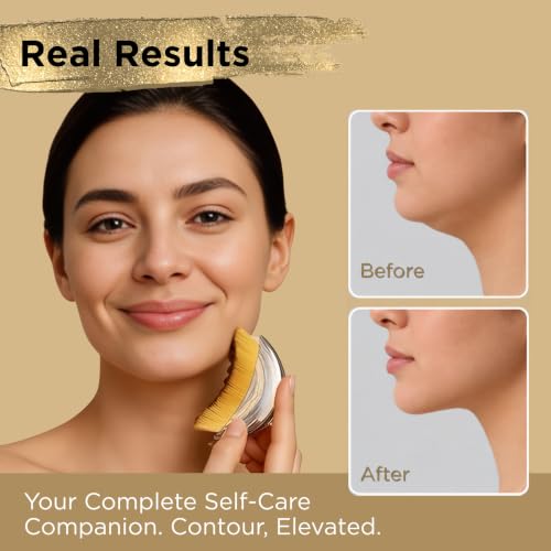 Icon Lymphatic Contour Face Brush 4-Pack - Brown, Gentle Facial Massage & Sculpting