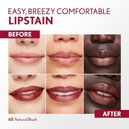 Covergirl Outlast, 65 Natural Blush, Lipstain, Smooth Application, Precise Pen-Like Tip, Transfer-Proof, Satin Stained Finish, Vegan Formula, 0.06oz
