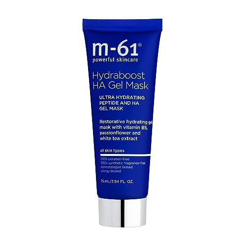 m-61 Hydraboost HA Gel Mask | Ultra-Hydrating, Cooling Gel Mask With Hyaluronic Acid, Vitamin B5, Peptides, and White Tea Extract, 2.5 Fl. Oz.