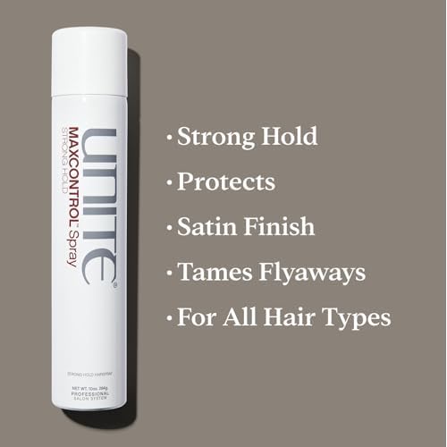 UNITE Hair ? MAXCONTROL Hairspray ? Strong Hold Styling Spray with Workable, Brushable Control ? Flake-Free Finish ? Thermal Protection ? 10 Oz