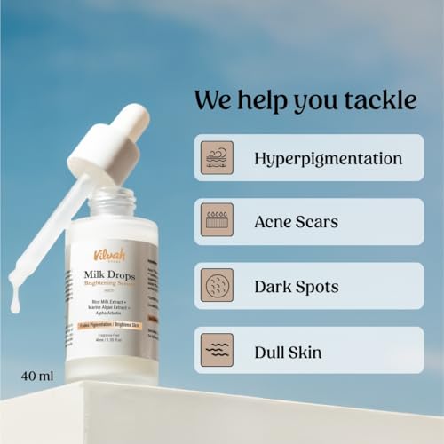 Brightening Skin Serum with Rice Milk & Marine Algae - 40ml, Vegan, All Skin Types