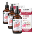 Organic Rose Water Face & Hair Mist - Pack of 3 - 4 Fl Oz Each, USDA Certified