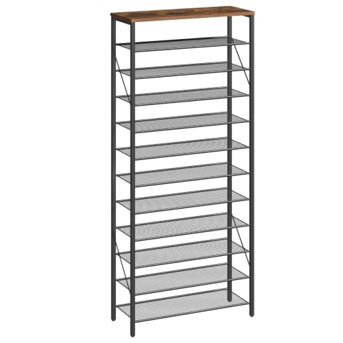 12-Tier Shoe Rack Organizer Holds 44-48 Pairs Adjustable Storage
