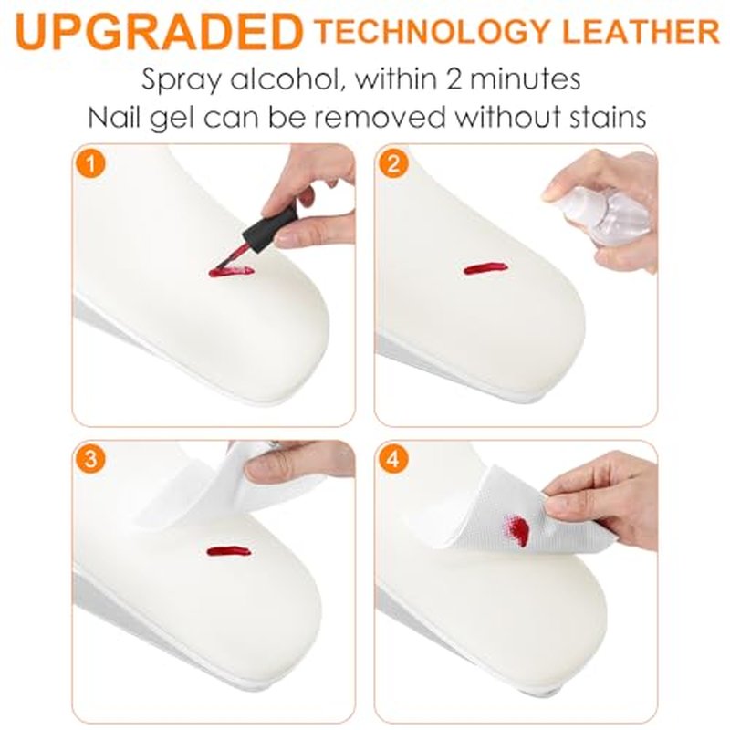 Arm Rest for Nails Tech 10¡Æ Inclined, U-Shaped Nail Hand Rest Manicure Arm Rest Stand with Silver Aluminum Alloy Holder Non-slip