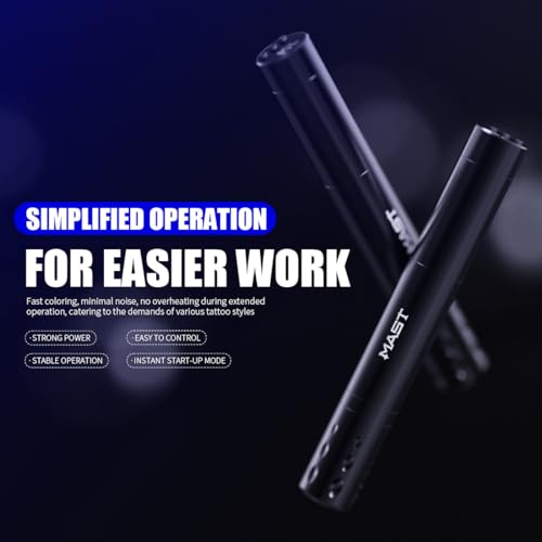 Wireless Tattoo Pen Machine Kit with 1 Battery - Black - Mast Tour Fly Slim