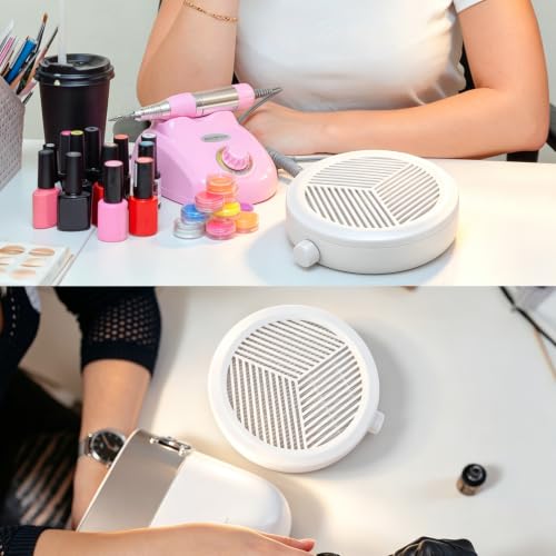 Nail Dust Collector Compact Fan Vacuum for Home & Salon White - AONOLOVO