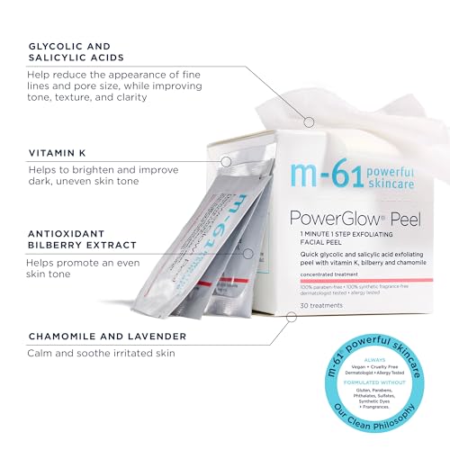 m-61 PowerGlow Peel 30 Treatments - Exfoliating Skin Rejuvenation & Clarification