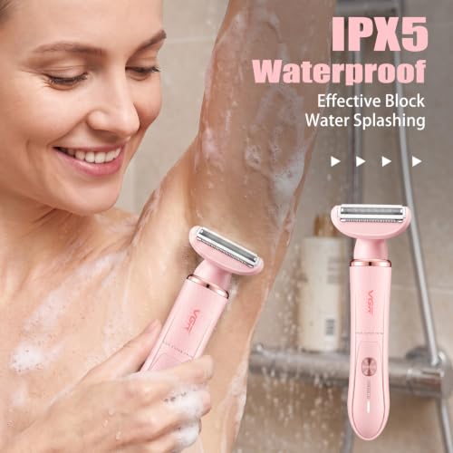 VGR 761 4-in-1 Lady Shaver Pink – Waterproof IPX5 Interchangeable Trimmer