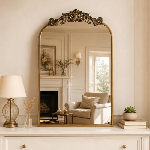 USHOWER Vintage Gold Mirror 24x36 Inch - Antique Baroque Bathroom Wall Decor - Variation of THIS listing