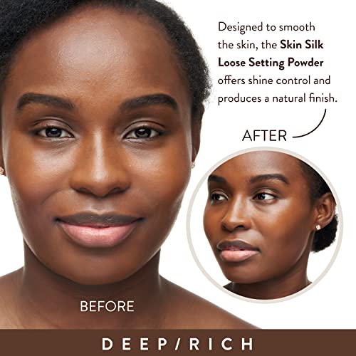 Loose Setting Powder for Makeup - Matte Finish Deep/Rich - Flawless, Long-Lasting