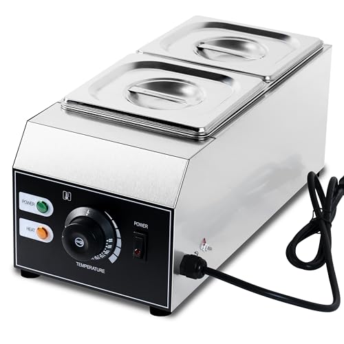 Commercial 2-Tank Chocolate Cheese Melter 1000W for Bakery & Dessert Use