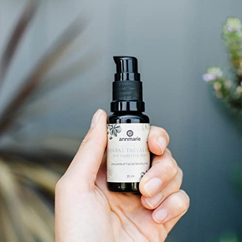 Annmarie Skin Care Herbal Facial Oil For Sensitive Skin - Unscented Facial Oil With Squalane, Sacha Inchi Oil + Camellia Seed Oil (15Ml / 0.5 Fl Oz)