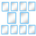 10 Pack Blue Magnetic Locker Mirror,5" x 7" Iocker Mirror Magnetic - Small Mirrors for School Locker, Bathroom, Workshop Toolbox, Office Cabinet,Easy Install