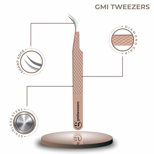 Nude Lash Tweezers Set of 5 - Stainless Steel Eyelash Extension & Makeup Tweezers