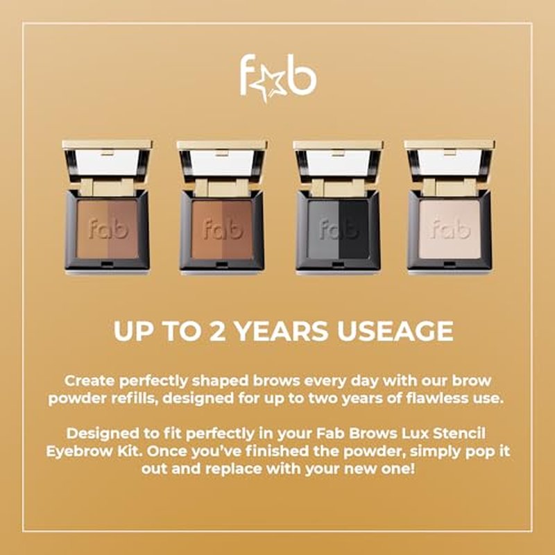 Lux Eyebrow Kit Refill Powder - Soft and Natural Eyebrow Definition for Brows Highlighter On-The-Go